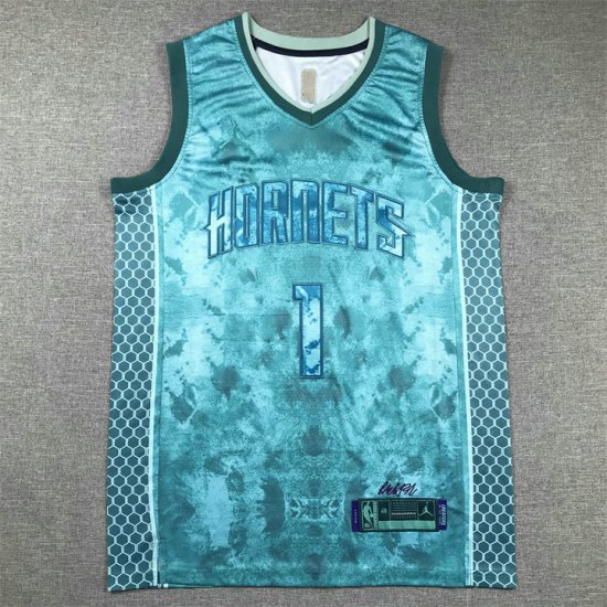 Maillot de Basket #1 Ball Charlotte Hornets MVP Brodé